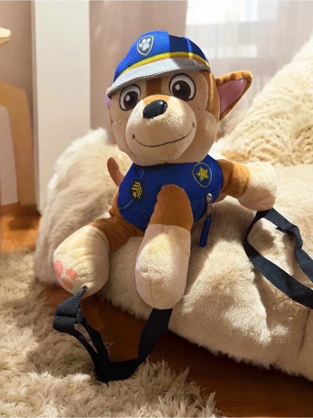 Paw Patrol Brown and Blue Chase Plush Backpack